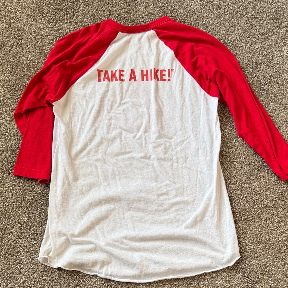 Women's Red and White Raglan Tee - Picture 4 of 4